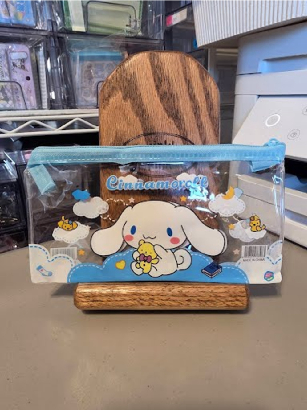 #CIN-2307 Cinnamoroll Small Vinyl Zippered Pencil bags 7.5" Pencil Bags